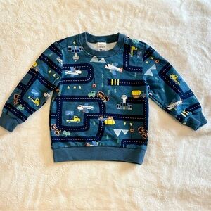 Carter's Blue Planes and Cars Toddler Crewneck Sweatshirt - Size: 18 Months